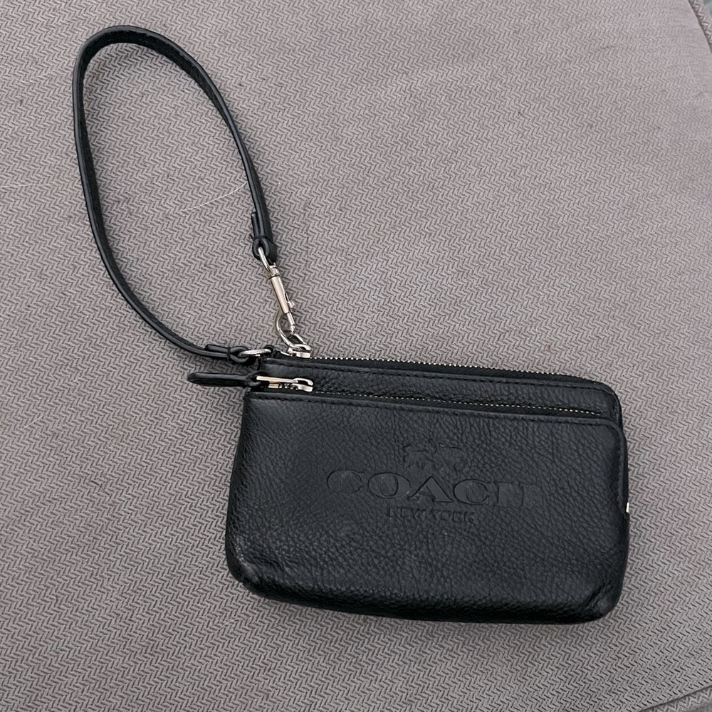 COACH double zipper wristlet wallet